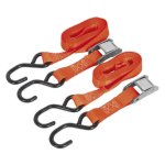 Sealey Cam Buckle Strap Polyester Webbing with S-Hooks 25mm x 2.5m 500kg Breaking Strength