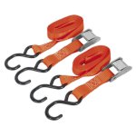 Sealey Cam Buckle Strap Polyester Webbing with S-Hooks 25mm x 2.5m 250kg Breaking Strength