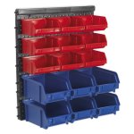 Sealey Wall Mounting Bin Storage System with 15 Bins