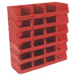 Sealey Plastic Storage Bin 105 x 165 x 85mm, Red - Pack of 24