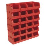 Sealey Plastic Storage Bin 150 x 240 x 130mm, Red - Pack of 24