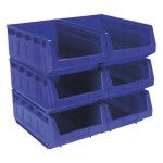 Sealey Plastic Storage Bin 310 x 500 x 190mm, Blue - Pack of 6