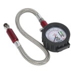 Sealey Tyre Pressure Gauge & Tyre Tread Depth Gauge with Flexible Hose 0-8bar(0-120psi)