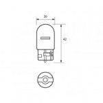 Durite - Bulb 12V 21/5W W3x16Q 20mm CAPLESS  - 7-003-80W