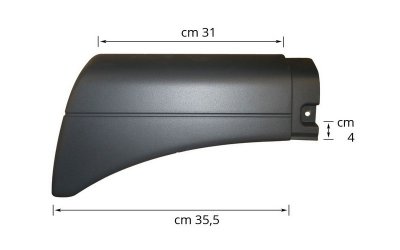 LH MUDGUARD EXTENSION SHORT (36cm with CUT OUT) - MN1025