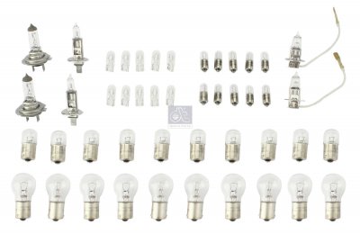 Bulb kit 24 V, H1, H3, H7, R10, P21W, T4W, W5W DT Spare Parts 9.78001