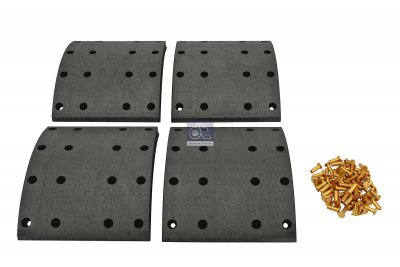 Drum brake lining kit, axle kit - oversize W: 254 mm, S: 20 mm DT Spare Parts 1.35006