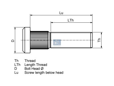 DT Spare Parts - Wheel bolt - 2.65198