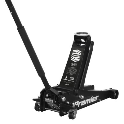 Sealey Premier Low Profile Trolley Jack with Rocket Lift 3 Tonne - Black