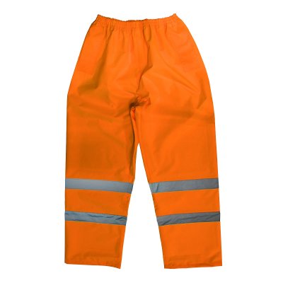 Sealey Worksafe Hi-Vis Orange Waterproof Trousers - Large