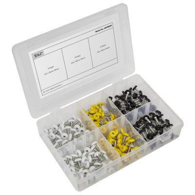 Sealey Numberplate Screw Assortment 4.8mm x 18mm 195pc - Plastic Enclosed Head