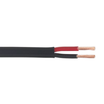 Sealey Thick Wall Flat Automotive Cable Twin 2 x 2mm 28/0.30mm 30m - Black