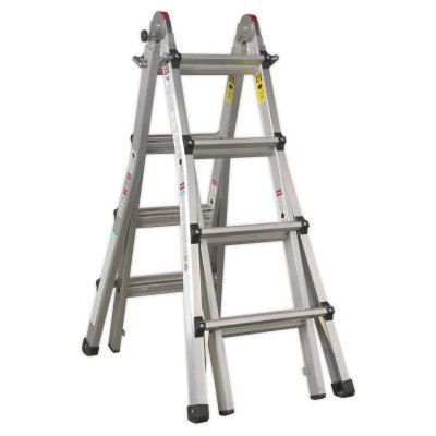 Sealey Telescopic Ladder Adjustable Height 4-Way Aluminium - BS EN 131