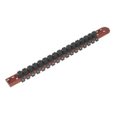 Sealey Socket Retaining Rail with 17 Clips 1/2