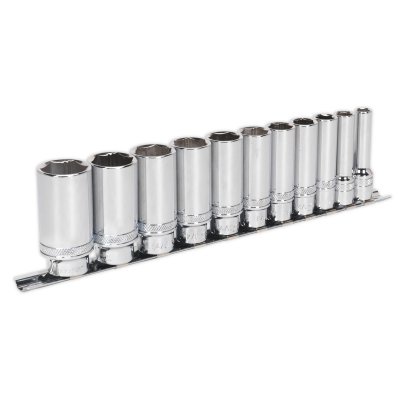 Sealey Premier Imperial Deep Lock-On Socket Set 3/8