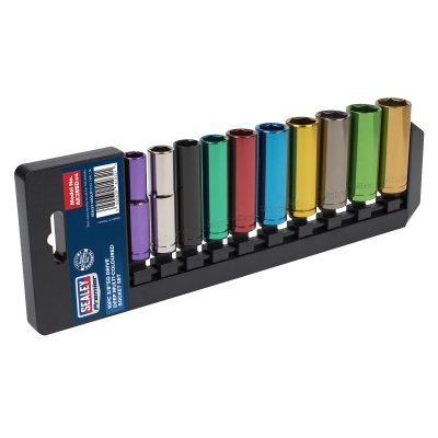 Sealey Premier Deep Multi-Coloured Socket Set 3/8