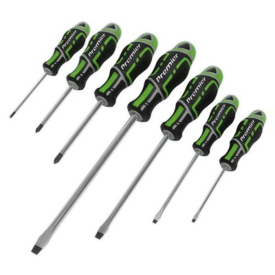 Sealey Premier GripMAX Screwdriver Set 7pc - Hi-Vis Green