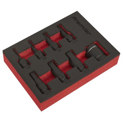 Sealey Premier Hex Impact Socket Bit Set 3/8