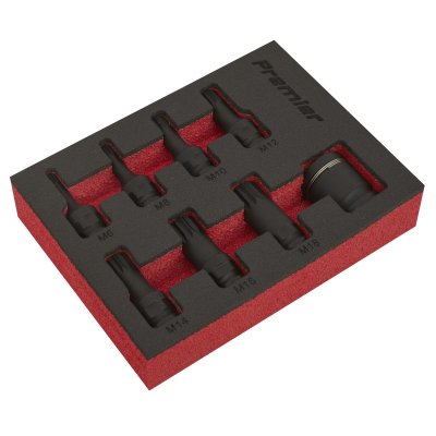 Sealey Premier Spline Impact Socket Bit Set 3/8