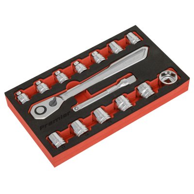 Sealey Low Profile Socket Set 15pc 1/2