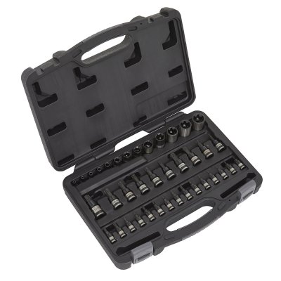 Sealey Premier Black TRX-Star* Socket & Security Socket Bit Set 1/4