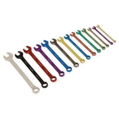 Sealey Premier Multi-Coloured Combination Spanner Set 14pc