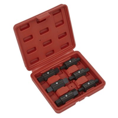 Sealey Double End Oil Drain Plug Key Set 6pc