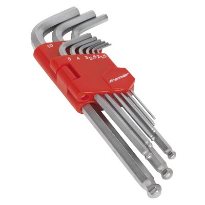 Sealey Premier Long Ball-End Hex Key Set 9pc