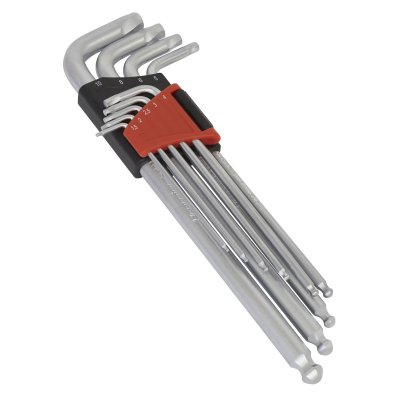 Sealey Premier Lock-On Extra-Long Ball-End Hex Key Set 9pc