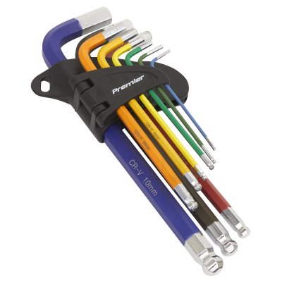 Sealey Premier Long Ball-End Hex Key Set 9pc