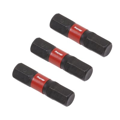 Sealey Premier Hex Impact Power Tool Bits 6 x 25mm 3pc