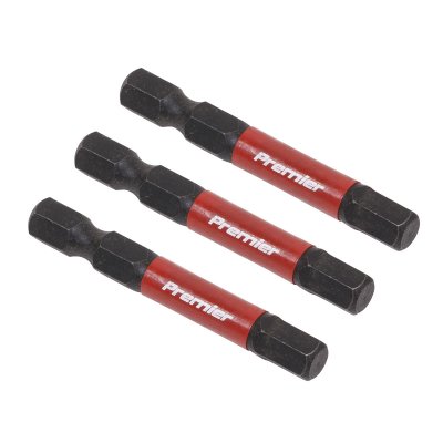 Sealey Premier Hex Impact Power Tool Bits 6 x 50mm 3pc