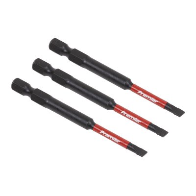 Sealey Slotted 4.5mm Impact Power Tool Bits 75mm - 3pc