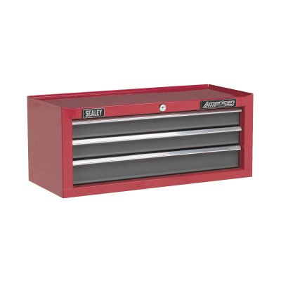 Sealey American PRO Mid-Box Tool Chest 3 Drawer - Red/Grey