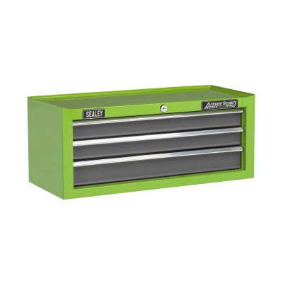 Sealey American PRO Mid-Box Tool Chest 3 Drawer - Green/Grey