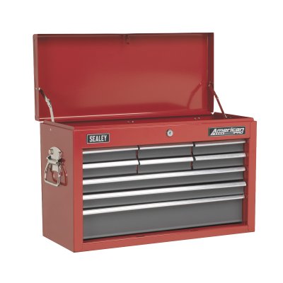 Sealey American PRO Topchest 9 Drawer - Red/Grey