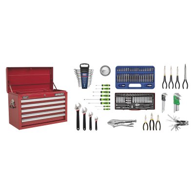 Sealey Superline PRO Topchest 5 Drawer with 139pc Tool Kit - Red