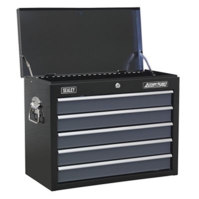 Sealey Topchest 5 Drawer with Ball-Bearing Slides - Black/Grey