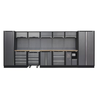 Sealey Superline PRO 4.9m Storage System - Wood Worktop