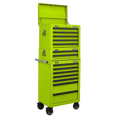 Sealey Superline PRO Topchest, Mid-Box Tool Chest & Rollcab Combination 14 Drawer - Green