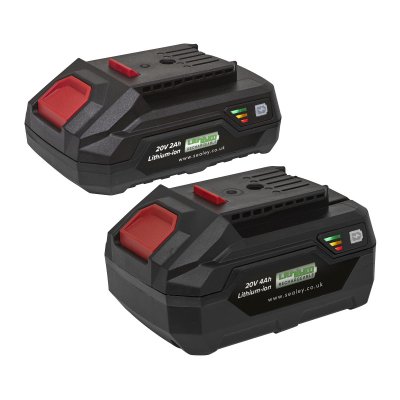 Sealey SV20 Series Power Tool Battery 20V 2Ah & 4Ah - Pack of 2