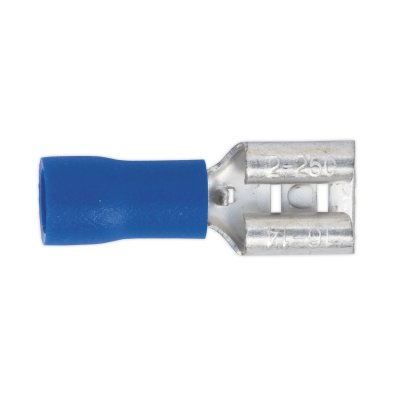 Sealey Push-On Female Terminal 6.3mm, Blue - Pack of 100