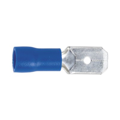 Sealey Push-On Male Terminal 6.3mm, Blue - Pack of 100