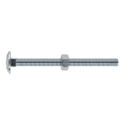 Sealey Zinc Plated Coach Bolt & Nut M6 x 75mm, DIN 603 - Pack of 100