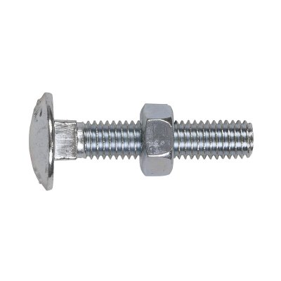 Sealey Zinc Plated Coach Bolt & Nut M8 x 40mm, DIN 603 - Pack of 50