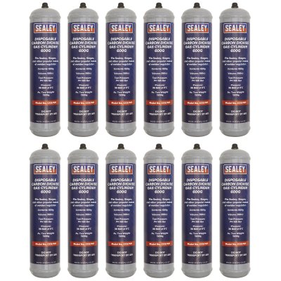 Sealey Disposable Carbon Dioxide Gas Cylinder 600g - Box of 12