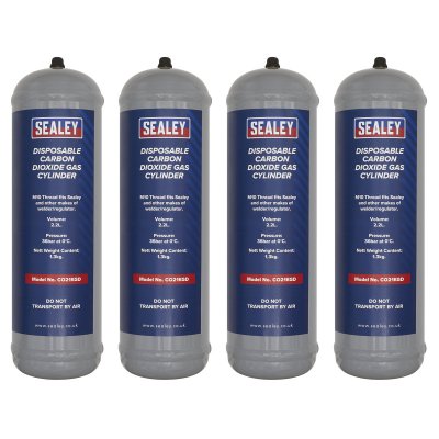 Sealey Disposable Carbon Dioxide Gas Cylinder 1.3kg - Pack of 4