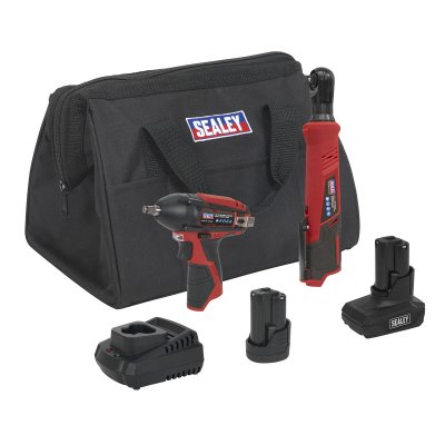 Sealey 2 x SV12 Series Cordless Power Tool Combo Kit 12V - 2 Batteries