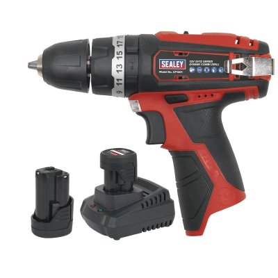 Sealey SV12 Series 10mm Cordless Combi Drill Kit 12V 1.5Ah - 2 Batteries