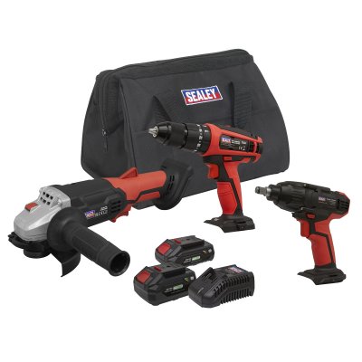 Sealey 3 x SV20 Series Cordless Tool Combo Kit 20V - 2 Batteries